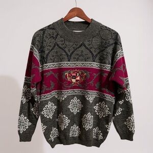 Vintage Crested Sweater Preppy